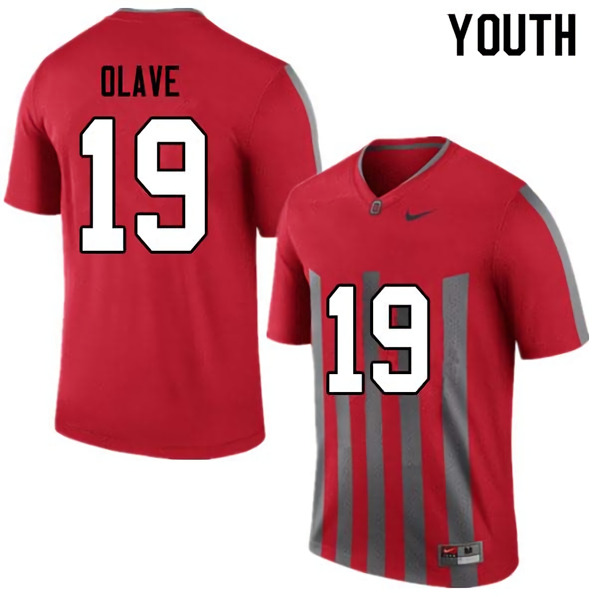 Chris Olave Ohio State Buckeyes Youth NCAA #19 Nike Throwback Red College Stitched Football Jersey GFT5856SY